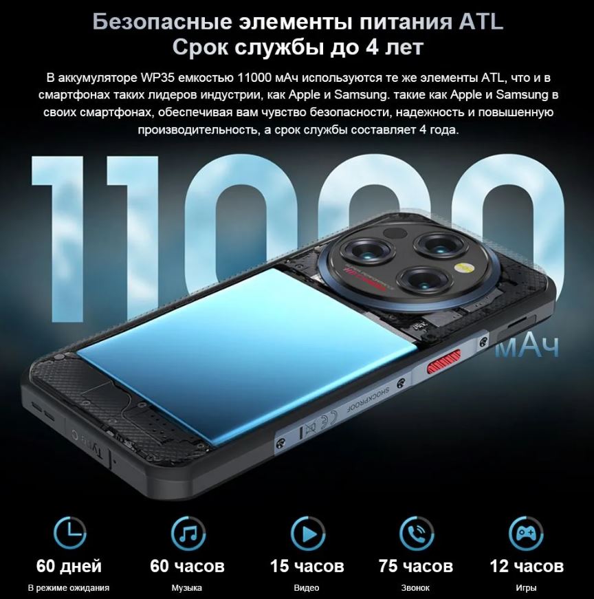 Аккумулятор смартфона Oukitel WP35 Pro